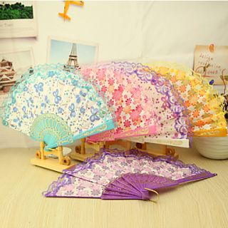 Beautiful Floral Plastic Hand Fan   Set of 4(Mixed Colors,Mixed Floral Pattern)