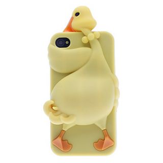 3D Swan Design Silica Gel Soft Case for iPhone 4/4S