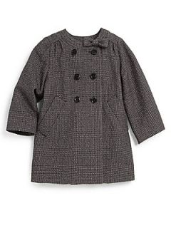 Burberry Toddlers Bow Tweed Coat   Grey