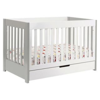 Mercer 3 in 1 Convertible Crib with Toddler Rail   Grey/White