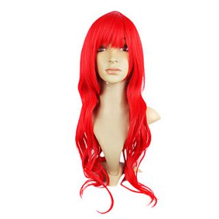 Capless Top Grade Synthetic Red Wavy Long Hair Wigs