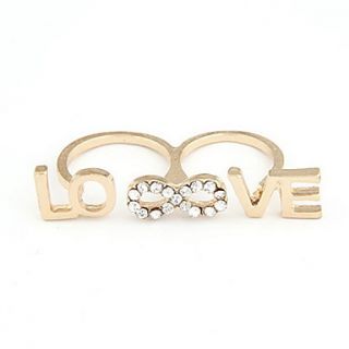 Hottest Alloy With Rhinestone Love Womens Rings