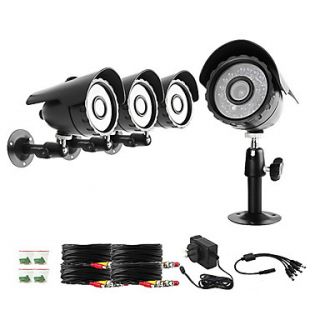 Zmodo 4 Bullet Outdoor Sony CCD 600TVL Night Vision CCTV Surveillance Security Camera Kit