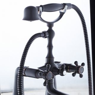Traditional Oil rubbed Bronze Finish Double Handles Bathtub Faucet