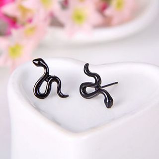 European and American retro fluorescent color snake earrings earrings (random color)