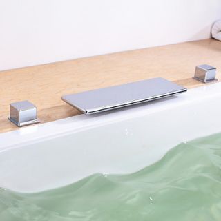 Chrome Finish Double Handles Bathroom Tub Faucet