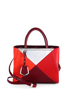 Fendi 2Jours Petite Colorblock Shopper   Wine