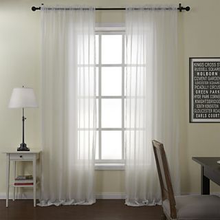 (One Pair) Mordern Plain Cotton Sheer Curtain