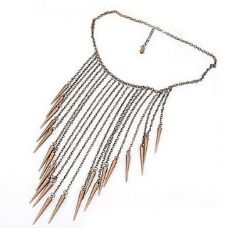 European and American retro conical rivets tassel sweater chain necklace N189