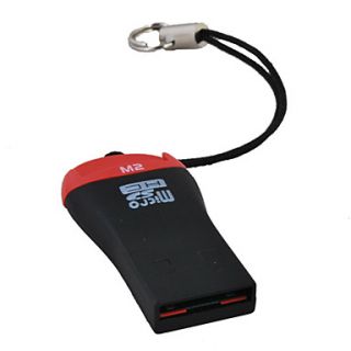 USB 2.0 SDHC MicroSD/TF/M2 Card Reader (Black)