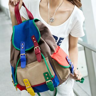 Fashion Contrast Color Casual Backpack