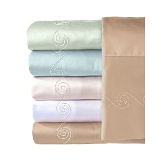 American Heritage 300tc Egyptian Cotton Sateen Embroidered Swirl Sheet Set,