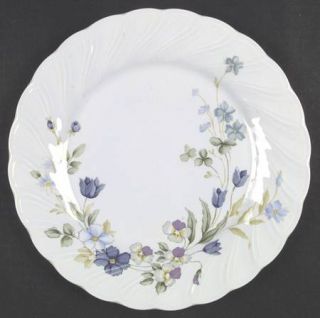 Nikko Blue Tulip Dinner Plate, Fine China Dinnerware   Blossomtime,Swirl,Blue Fl