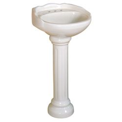 Ceramic 16.5 inch White Pedestal Sink (White4 inch spreadModel number VI1616W Click here to view a dimensions diagram for this product. )