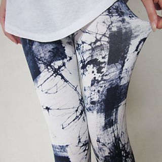 Marble Texture Print Slim Leggings