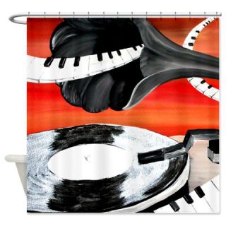  Orange Musical Shower Curtain  Use code FREECART at Checkout