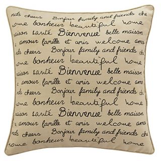 20 Square Cursive Words Polyester Decorative Pillow Cover