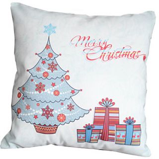 18 Square Merry Christmas Polyester Decorative Pillow Cover