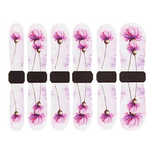 3D Full Cover Nail Water Transfer Stickers C8 Sery Purple Flowers