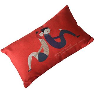 20 Rectangular Lovers Cotton/Linen Decorative Pillow Cover