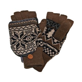 MUK LUKS Nordic Flip Gloves, Brown, Mens