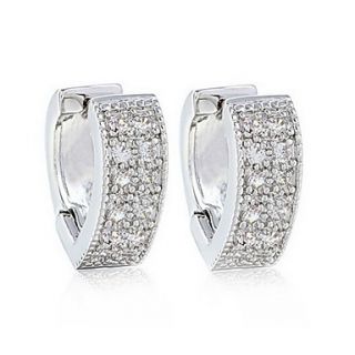 Charming Copper Platinum Plated With Cubic Zirconia Wonmens Earrings