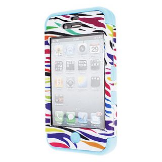 Hybrid Designed Colorful Leopard Print Hard Case with Interior Silicone Back Cover for iPhone 4/4S (Optional Colors)