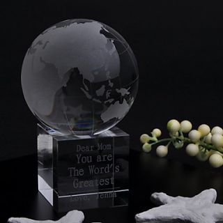 Personalized Globe Crystal Table Display Keepsake