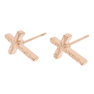 Rose Gold Cross Stud Earrings