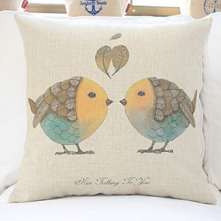 18 Lovely Birds Couples Cotton/Linen Decorative Pillow Cover