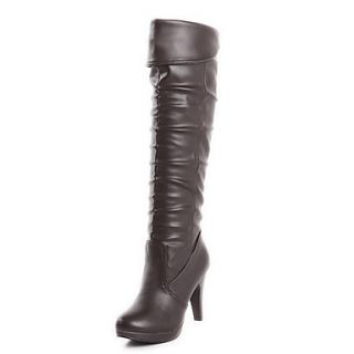Elegant Faux Leather Stiletto Heel Knee High Boots Party Shoes(More Colors)