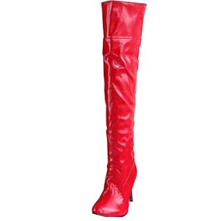 Faux Leather Stiletto Heel Over The Knee Boots Party Shoes(More Colors)