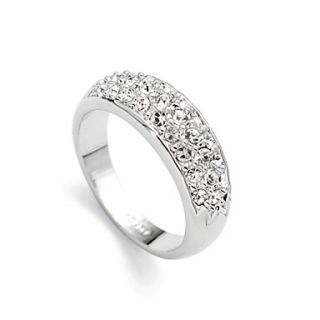 Exquisite Alloy Platinum Plated With Crystal Womens Ring