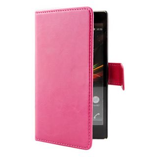 PU Full Body Case with Card Slot and Bulit in Matte PC Back Cover for Sony Xperia L36h (Assoted Colors)