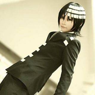 Soul Eater Death the Kid Short Black White Cosplay Wig