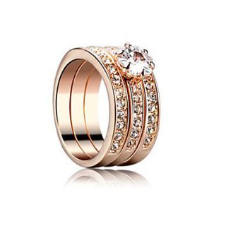 Fashion Alloy 18K Gold Plated With Crystal Ring