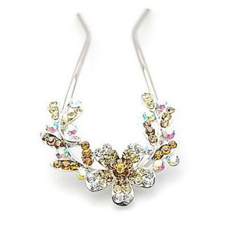 Flower Style Alloy Hairpins With Rhinestone For Casual Occasion