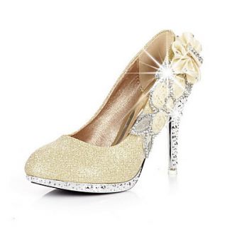 Classical Fabric Stiletto Heel Pumps With Rhinestone