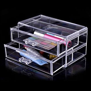 Acrylic Transparent Double Layer Cosmetics Storage Drawer Cosmetic Organizer