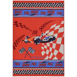 Childrens Race Cars Design Red Area Rug (5 X 66)