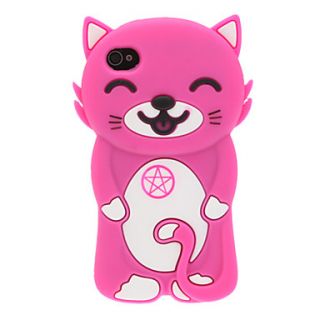 3D Smiling Cat Silicone Soft Case for iPhone 4/4S (Assorted Colors)