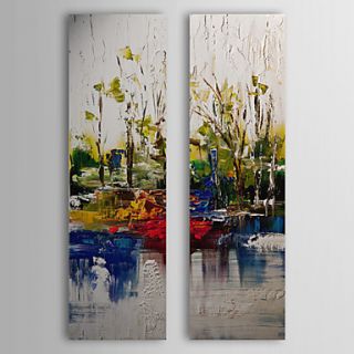 Hand Painted Oil Painting Landscape with Stretched Frame Set of 2 1311 LS1034