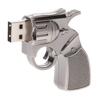 Silver Gun Feature USB Flash Drive 4GB