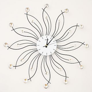 23.75H Floral Style Metal Wall Clock