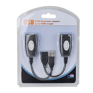 USB over RJ45 USB 2.0 Power Boosted Extension Adapters   Pair (150ft/45m max)