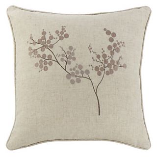 18 Square Graceful Country Linen Embroidered Pillow Cover