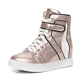Faux Leather Wedge Heel Comfort Fashion Sneakers Casual Shoes(More Colors)