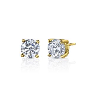 Simulated Diamond, Diamonore Studs 1.5 CTW 14K, Yellow/Gold, Womens