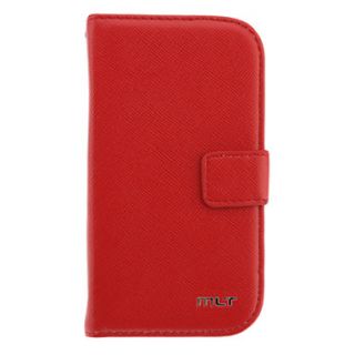 MLT Wallet Style Design Artificial Leather and Hard Plastic Cover Pouches for Samsung Galaxy Trend Duos S7562