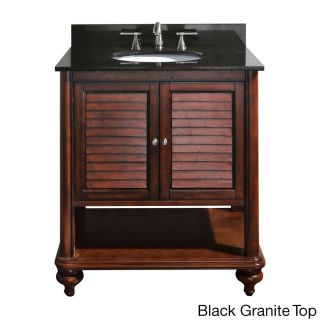 Orlando 24 inch Antique Brown Vanity With Black Granite Top And Sink